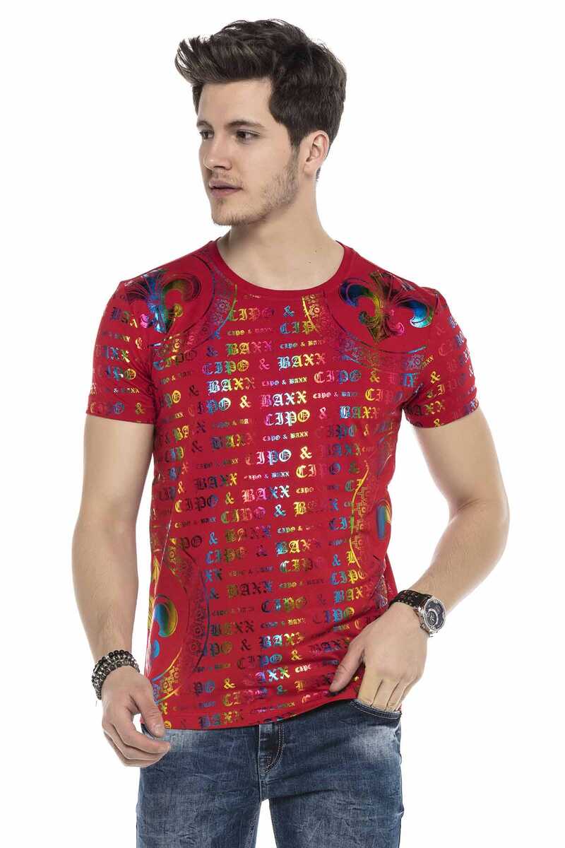 CT547 Gökkuşağı Renkli Parlak Tişört