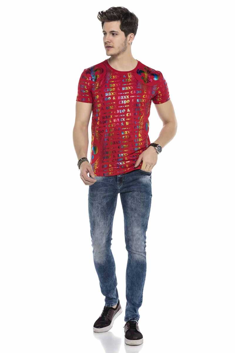 CT547 Gökkuşağı Renkli Parlak Tişört