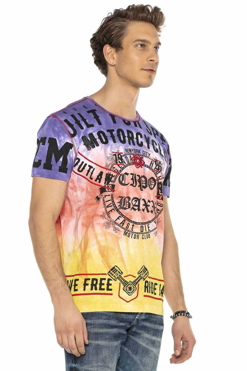 CT580 Taşlı Logo Motor Club Tişört