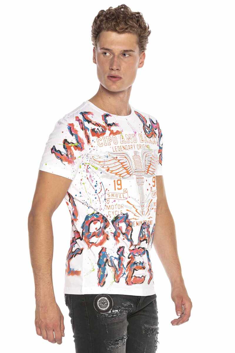 CT595 Elle Boyama Grafiti Erkek Tişört