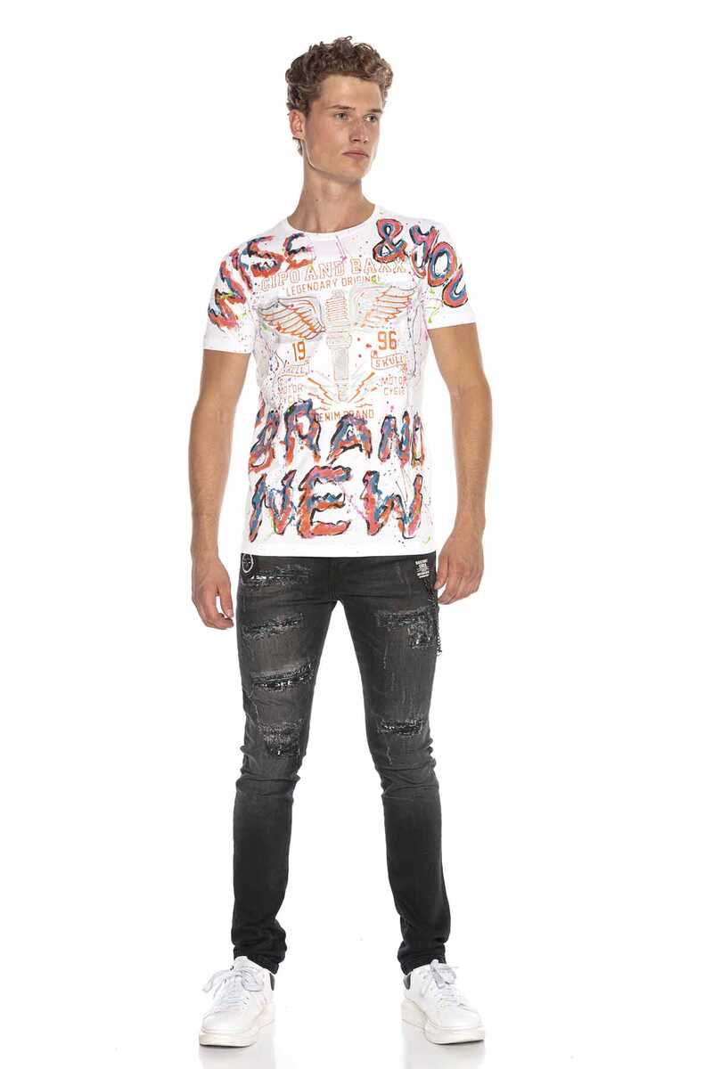 CT595 Elle Boyama Grafiti Erkek Tişört