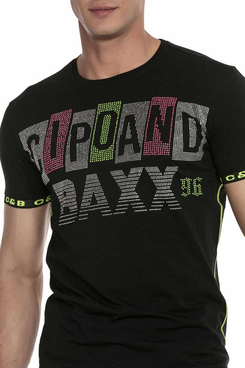 CT636 Neon Renkli Taşlı Tişört