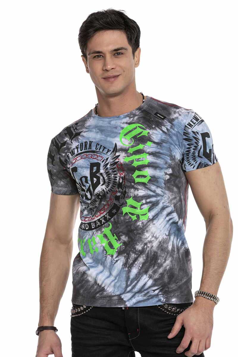 CT641 Neon Baskılı Desenli Tişört