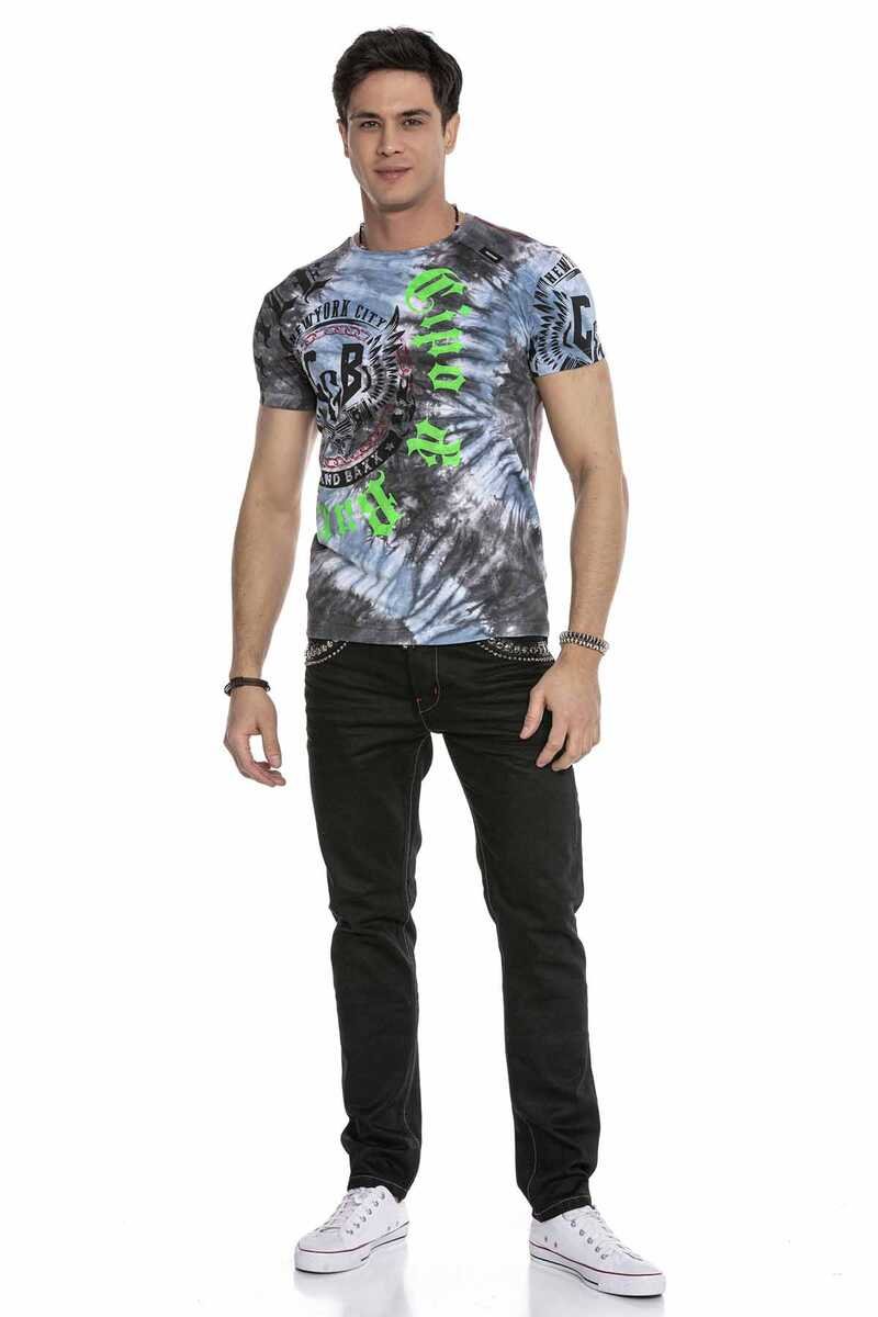 CT641 Neon Baskılı Desenli Tişört