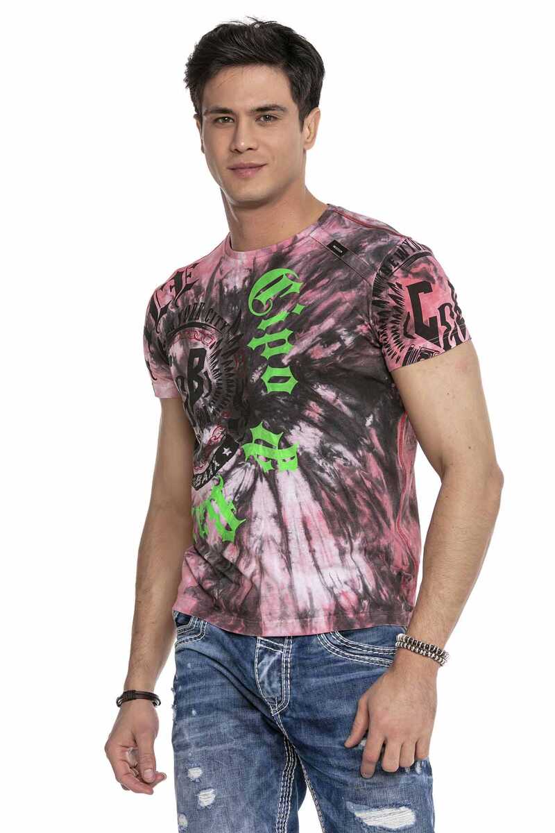 CT641 Neon Baskılı Desenli Tişört