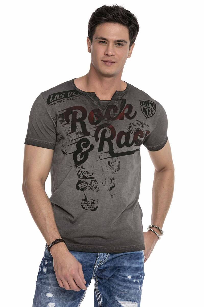 CT646 Rock Disiplin Erkek V Yaka Tişört