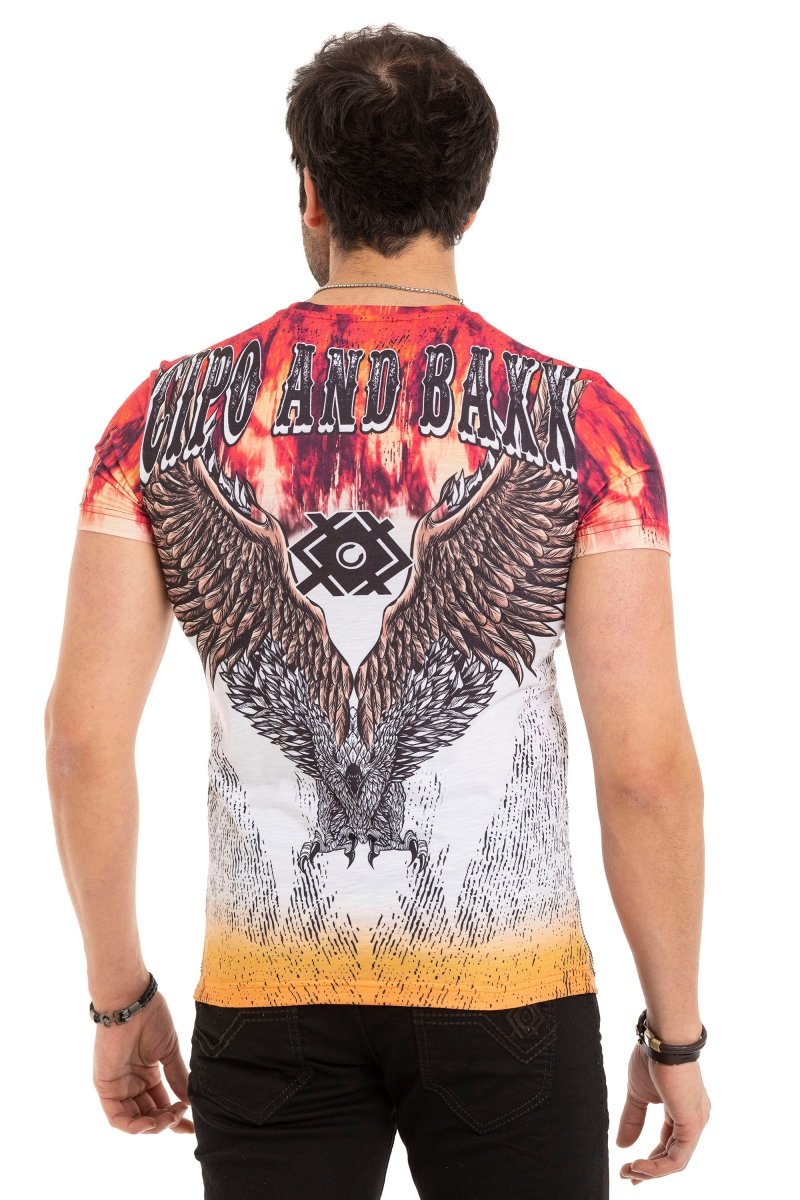 CT665 Taşlı Desenli Baskılı Tişört