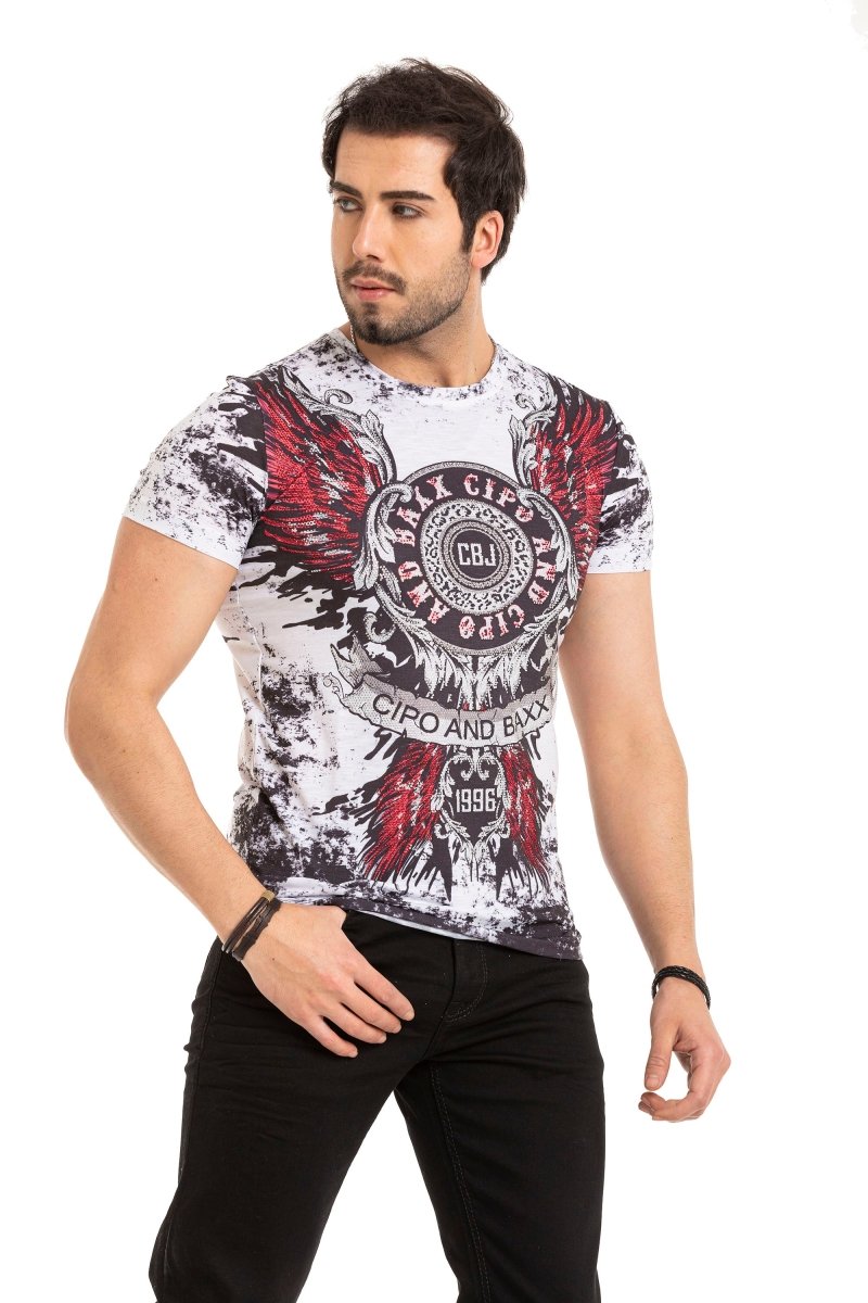 CT666 Desenli Erkek Tişört