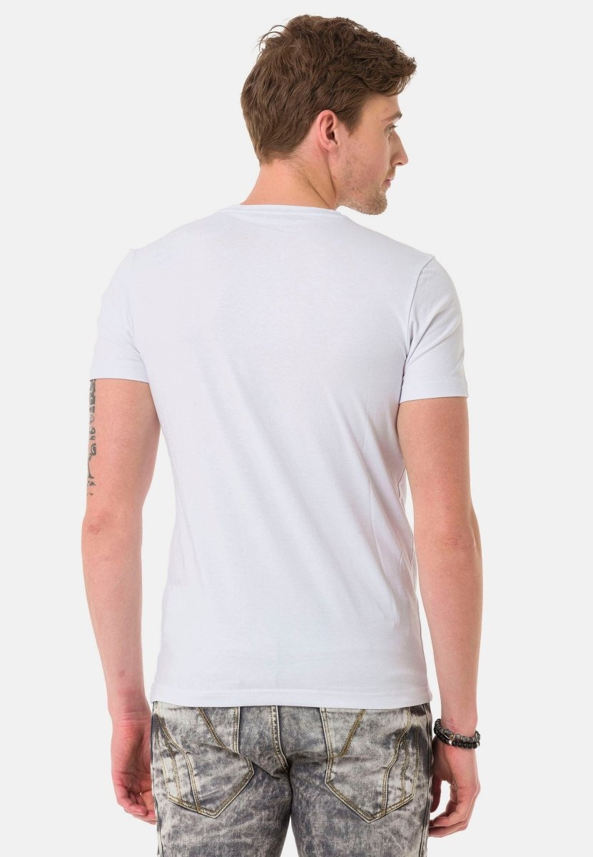 CT670 Taşlı Rozet Logo Erkek Tişört