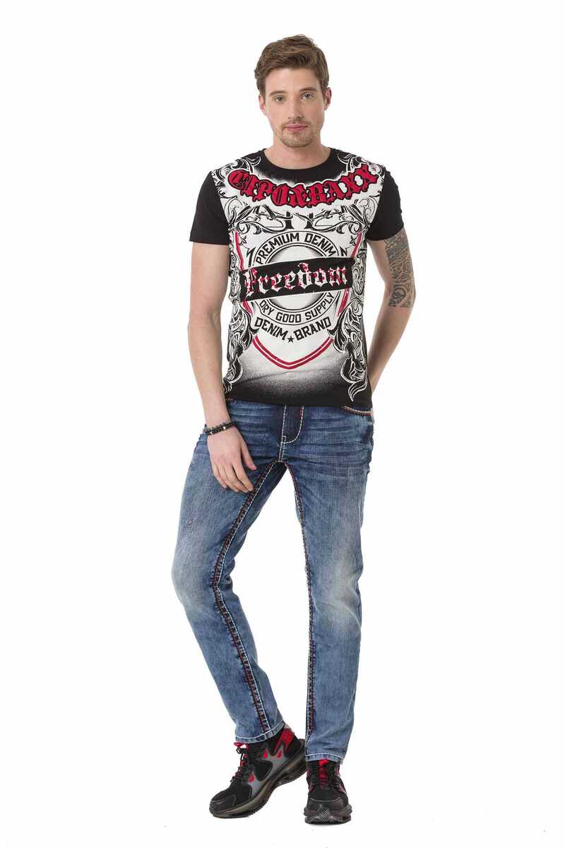 CT690 Desenli O Yaka Erkek Tişört