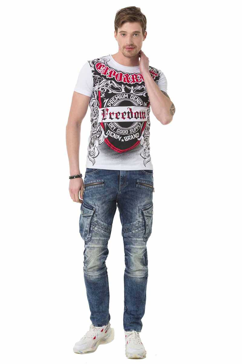 CT690 Desenli O Yaka Erkek Tişört