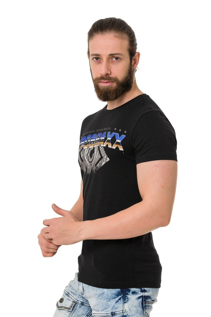 CT721 Renkli Taşlı Basic Tişört