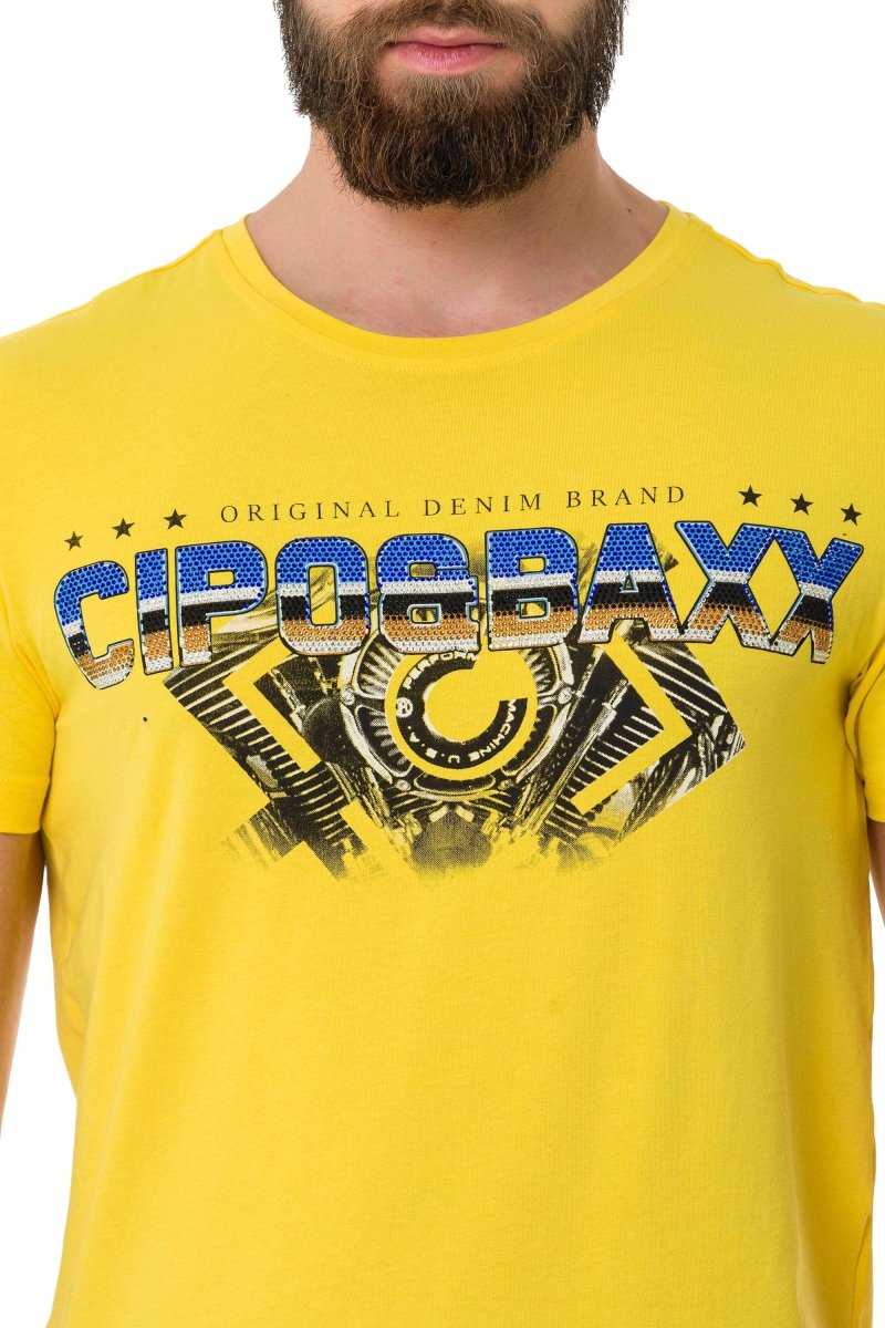 CT721 Renkli Taşlı Basic Tişört