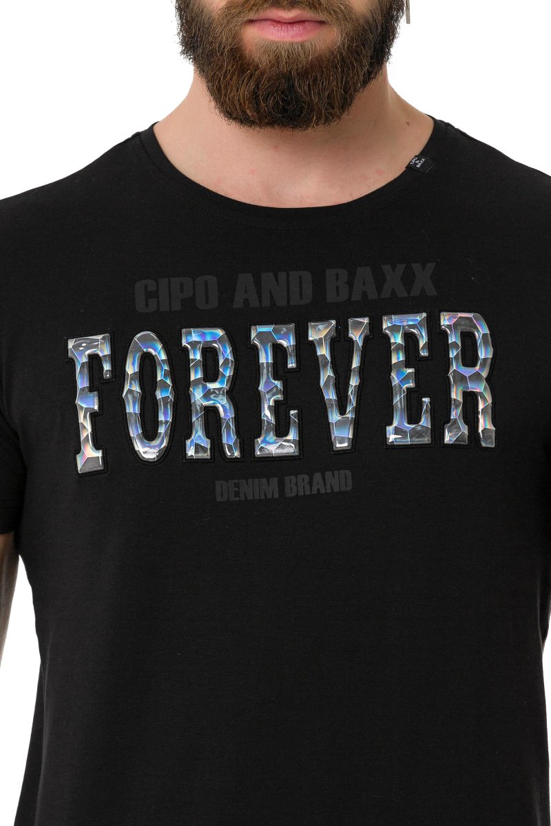 CT736 Parlak Kabartmalı Tişört