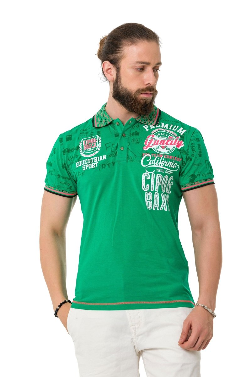 CT738 Desenli Polo Yaka Tişört