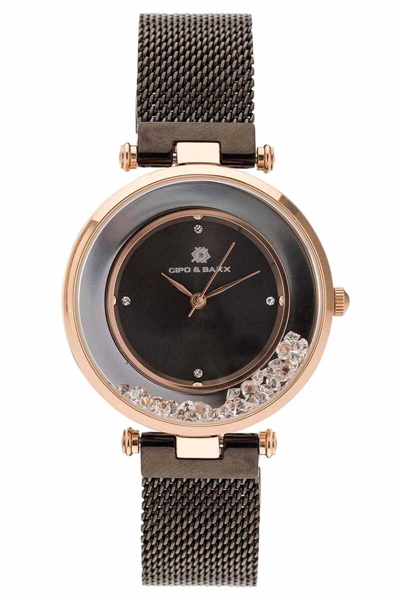 WZ104 Taşlı Hasır Örgü Çelik Kordon Kadın Saat