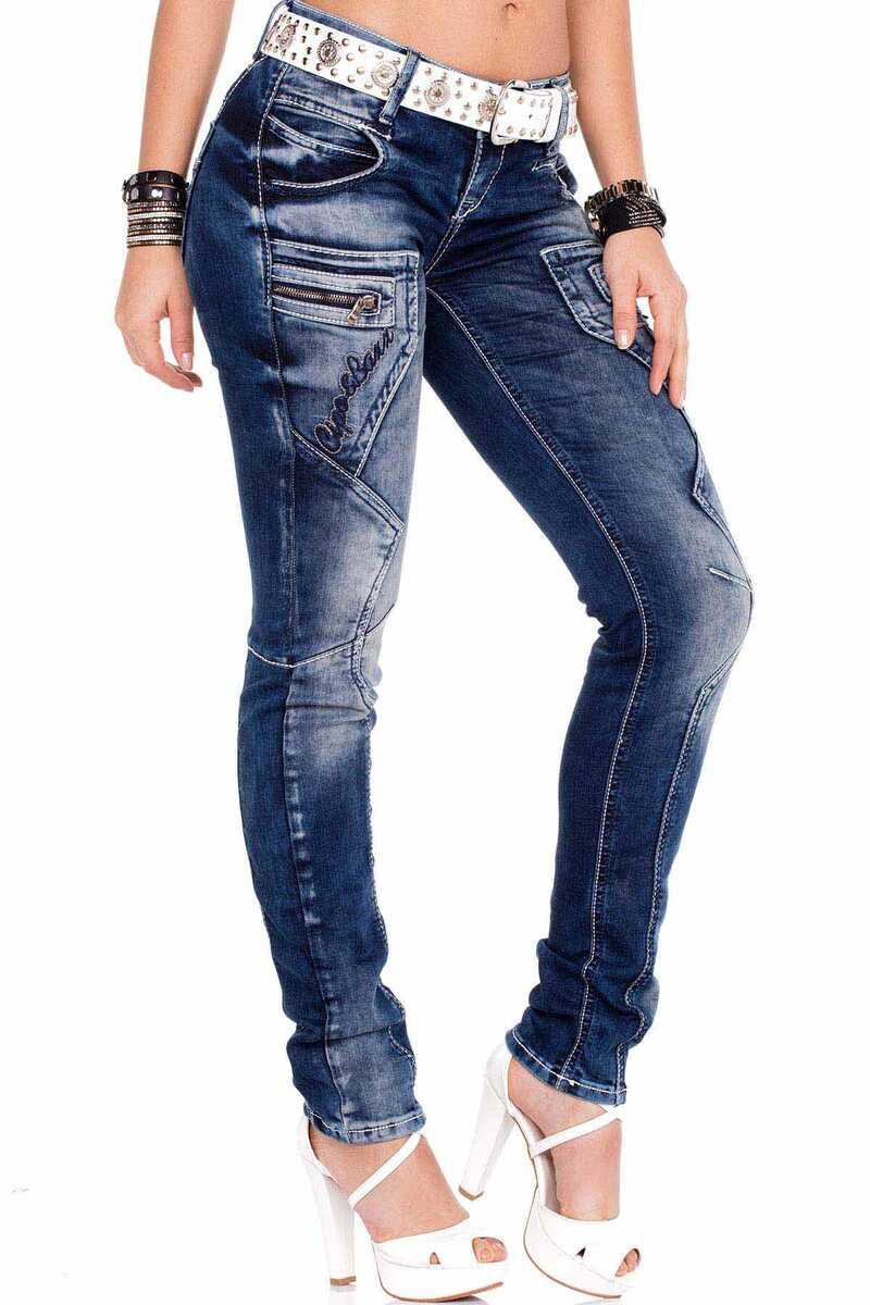 WD200B Kadın Dekoratif Dikişli Slim Fit Jean Pantolon