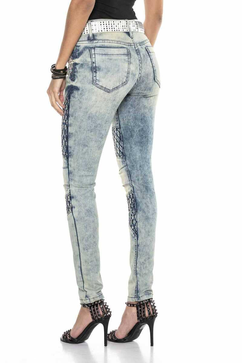 WD410 Kadın Buz Mavi Taşlı Jean