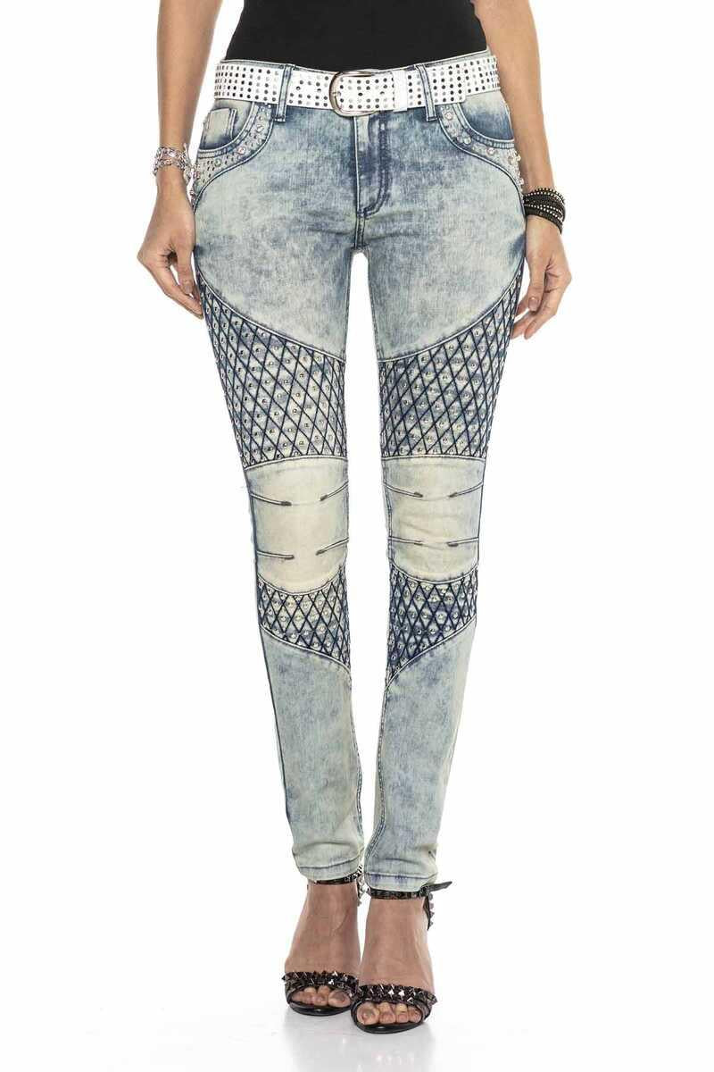 WD410 Kadın Buz Mavi Taşlı Jean