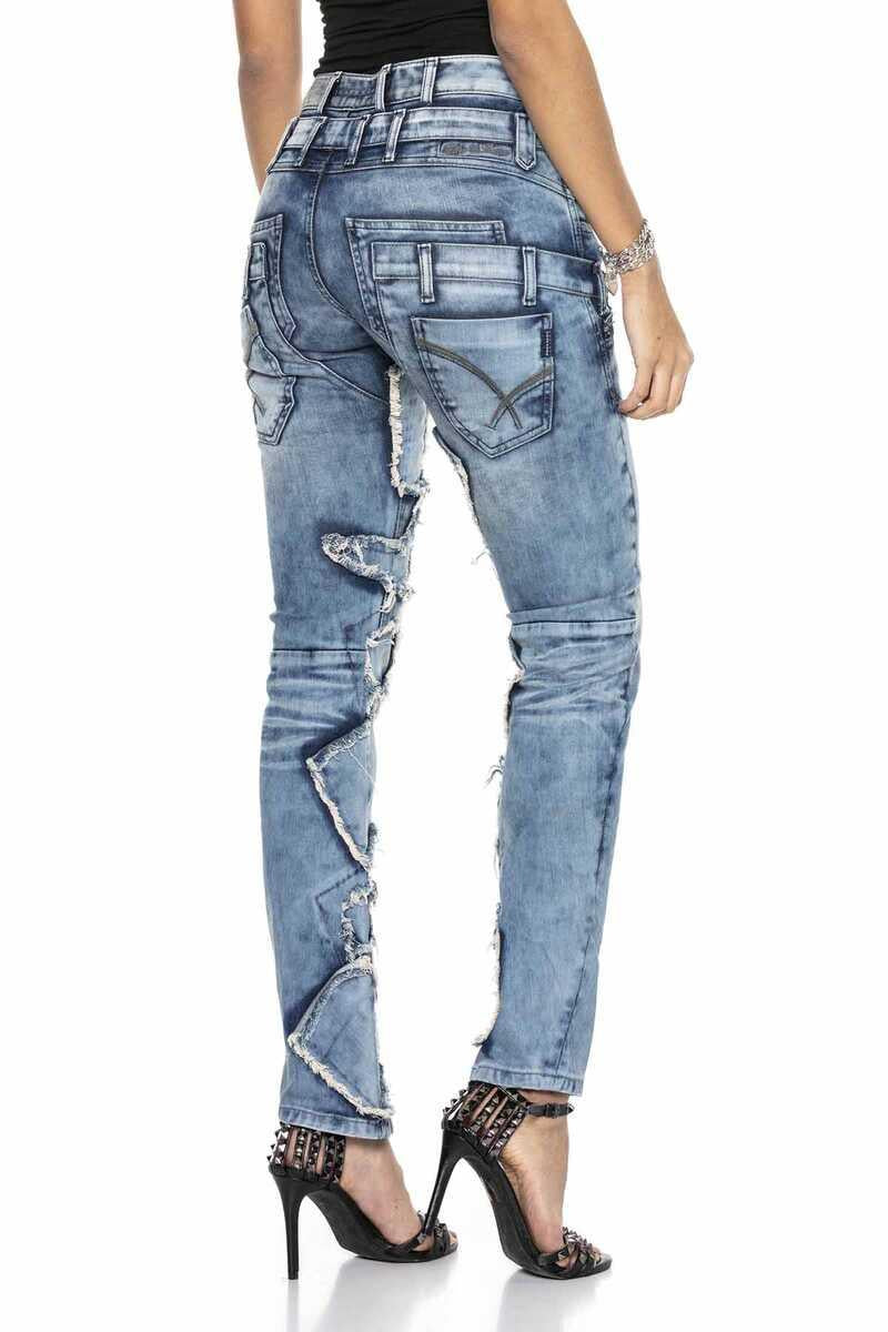 WD411 Kadın Mavi Yamalı Jean Pantolon