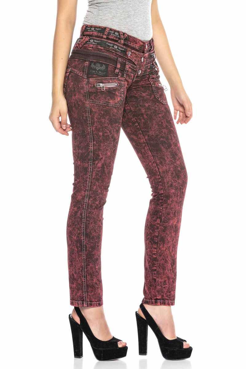 WD418 Kadın Bordo Jean Pantolon