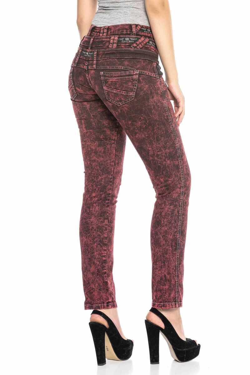 WD418 Kadın Bordo Jean Pantolon