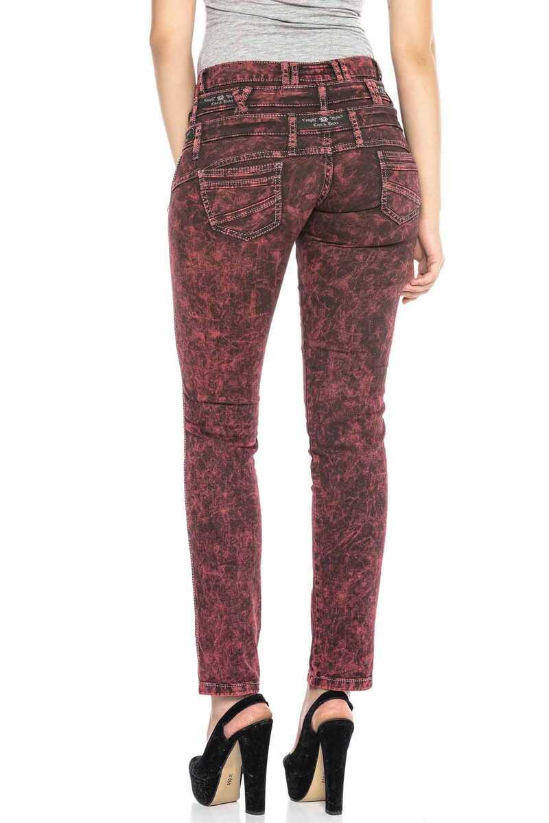 WD418 Kadın Bordo Jean Pantolon