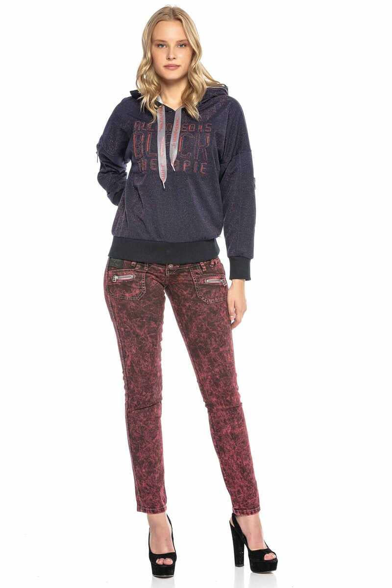 WD418 Kadın Bordo Jean Pantolon