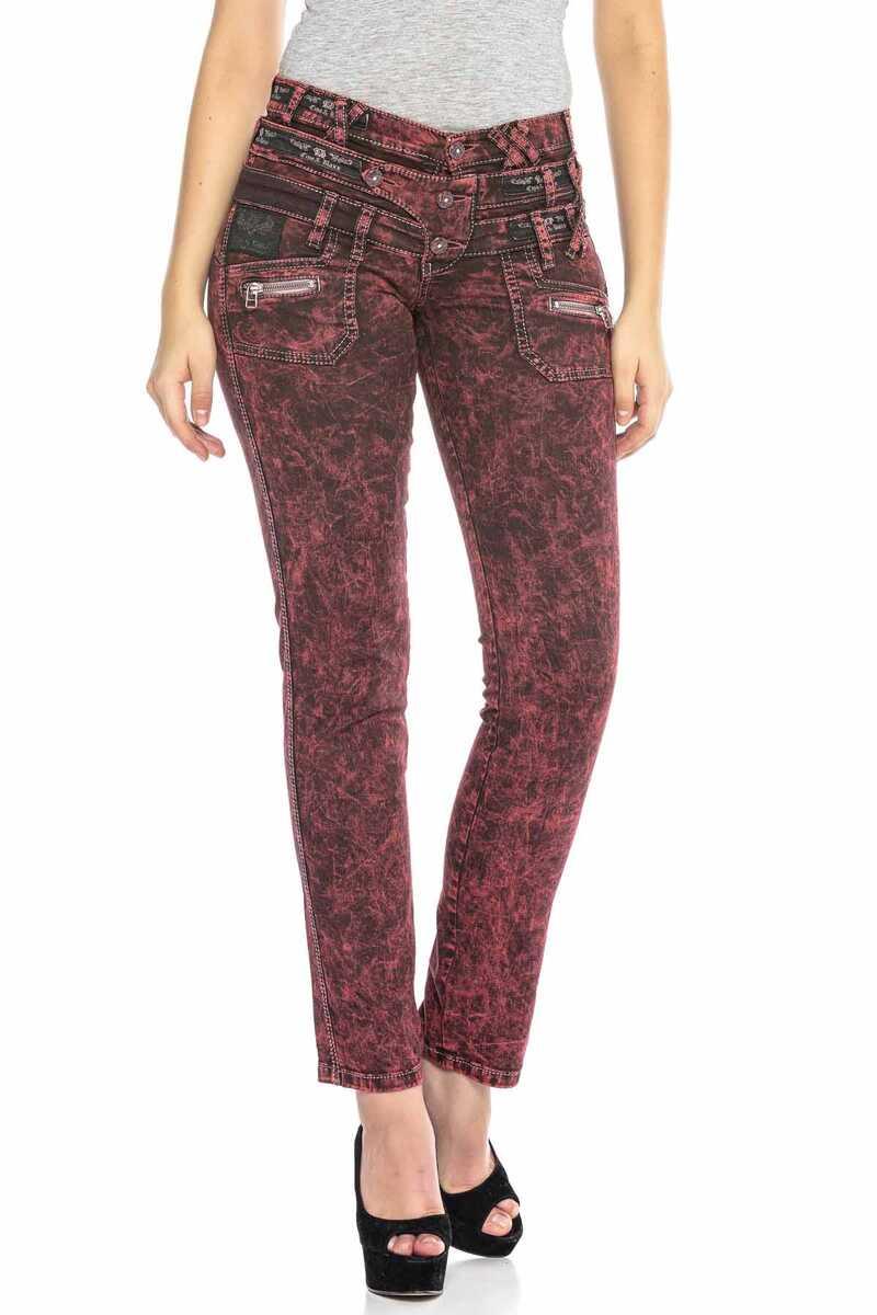 WD418 Kadın Bordo Jean Pantolon