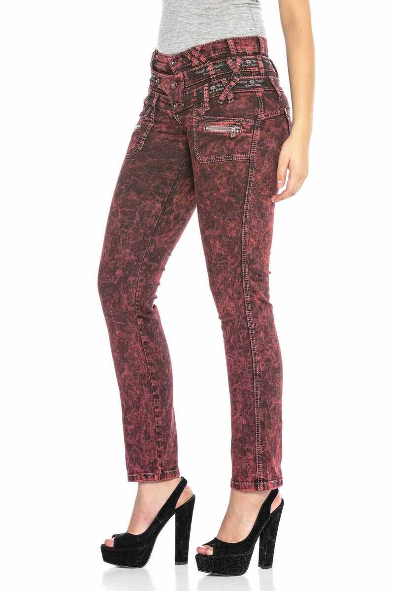 WD418 Kadın Bordo Jean Pantolon