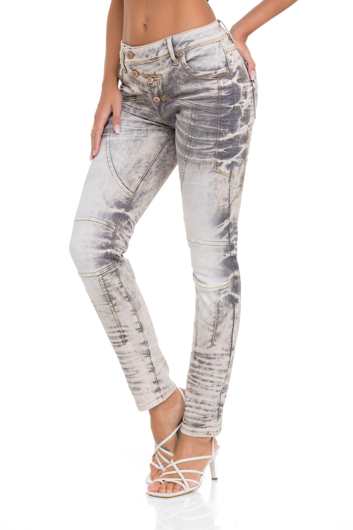 WD502 Parçalı Dikiş Kadın Kot Pantolon