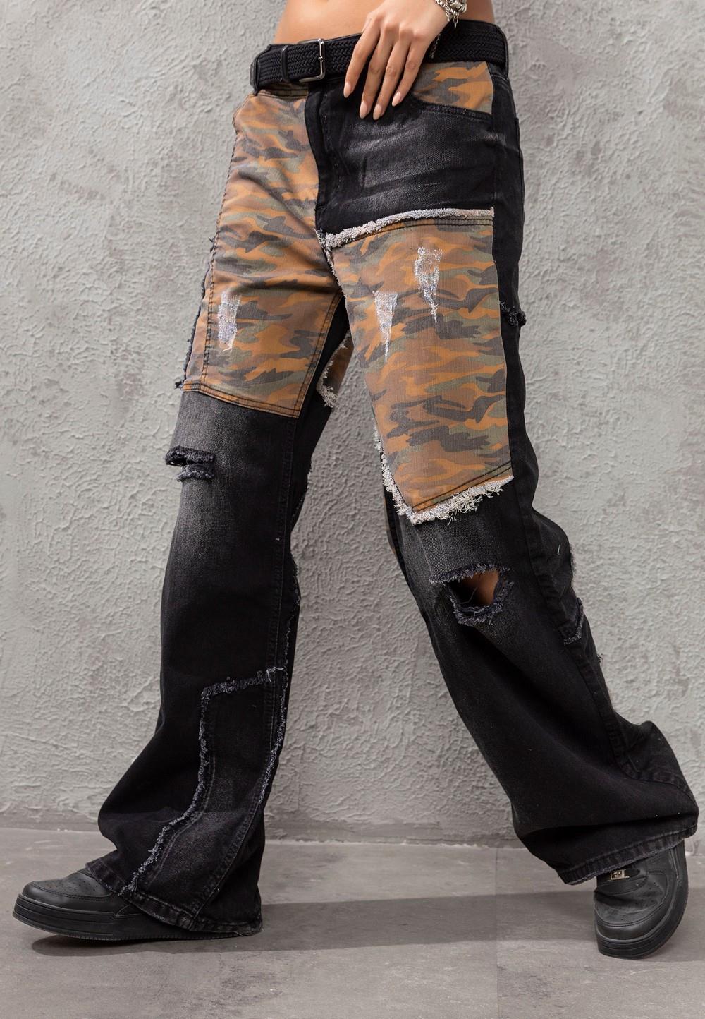 WD527 Kamuflaj Desenli Kadın Pantolon