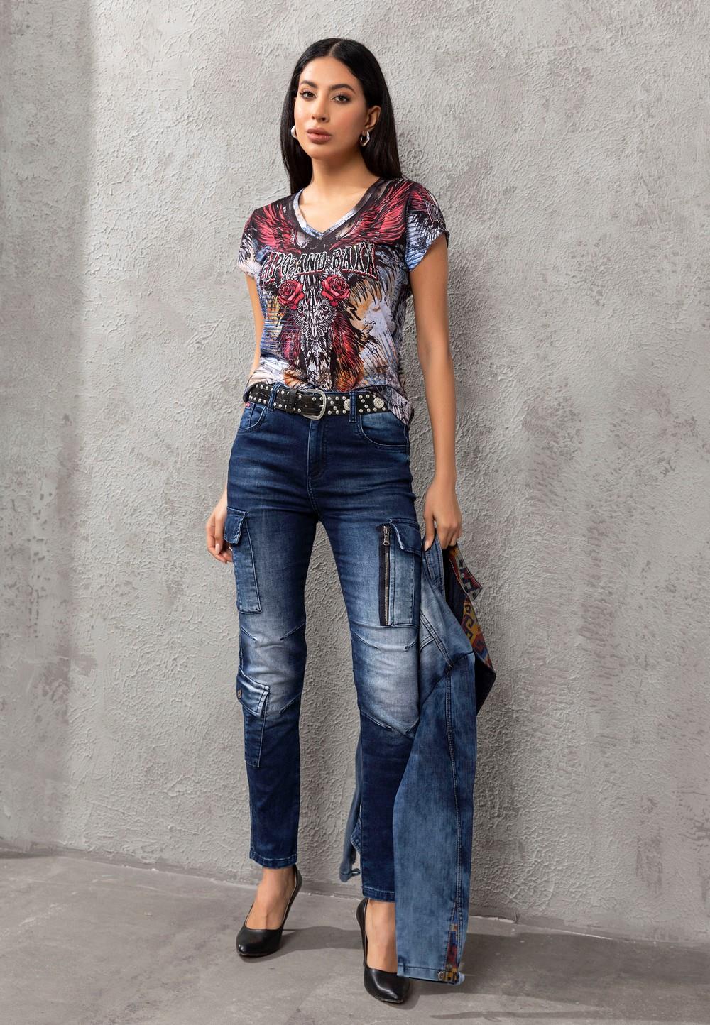 WD531 Kargo Cepli Basic Kadın Jean Pantolon