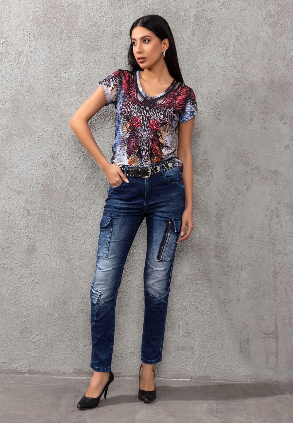 WD531 Kargo Cepli Basic Kadın Jean Pantolon