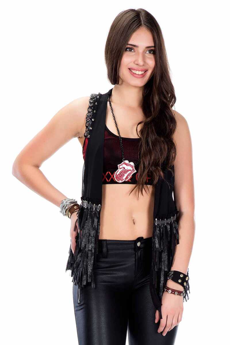 WW109 Püsküllü Metal İşlemeli Kadın Yelek