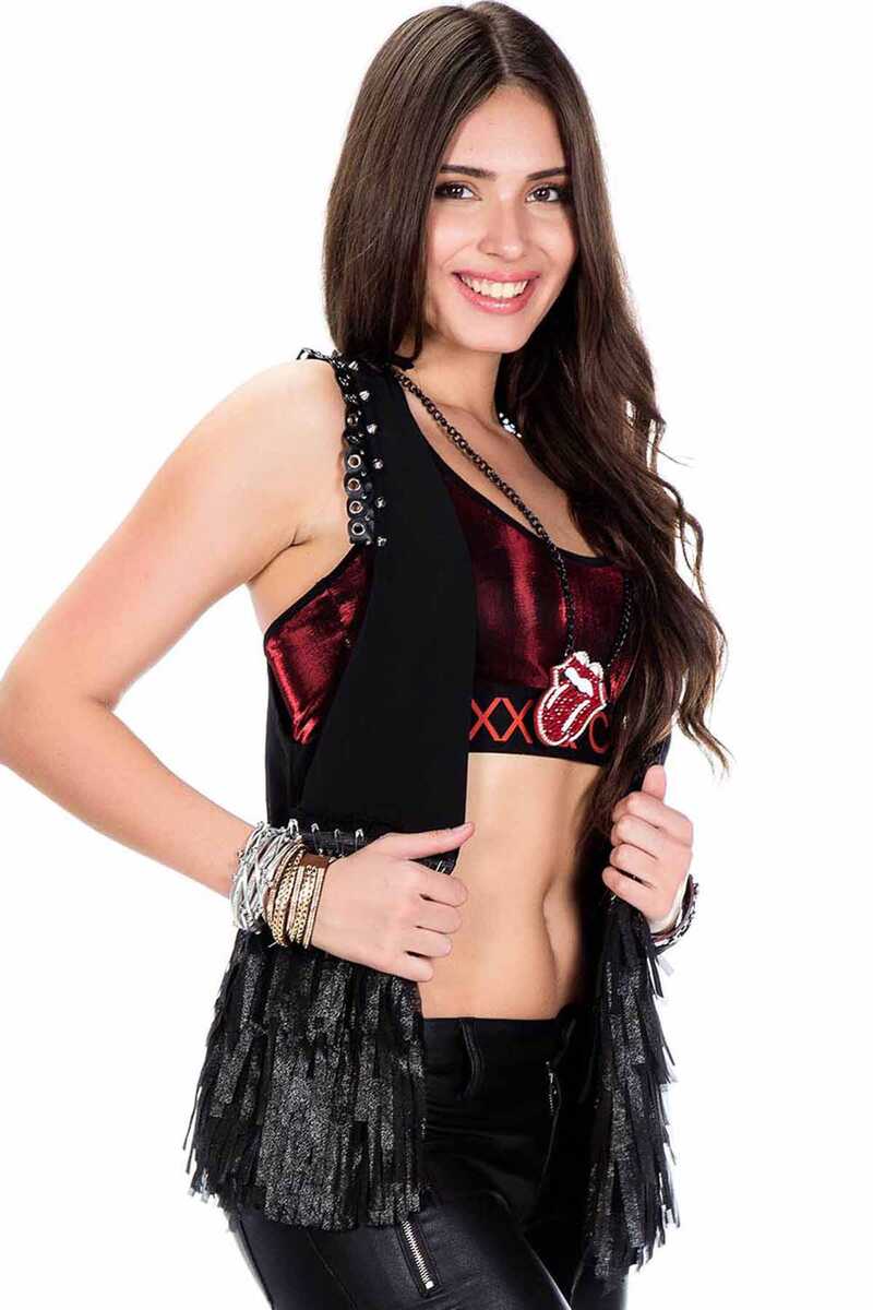 WW109 Püsküllü Metal İşlemeli Kadın Yelek