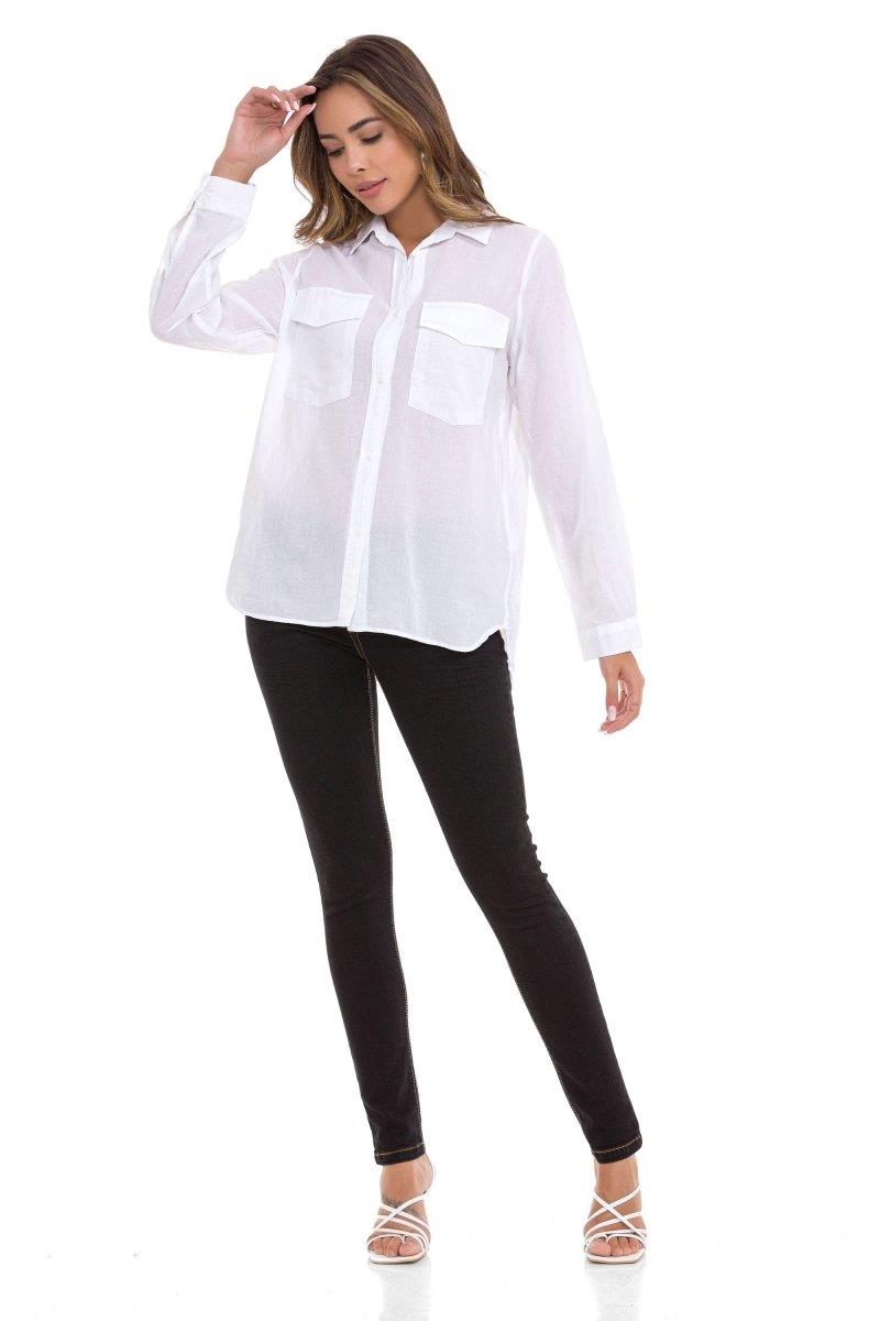 WH123 Keten Kadın Gömlek