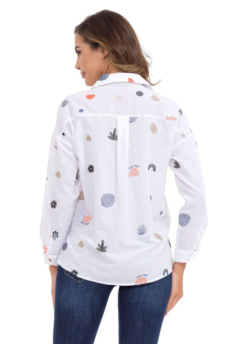 WH130 Nakış Detaylı Kadın Gömlek