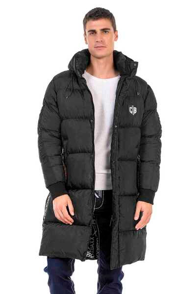 CM195 İç Astarı Desenli Uzun Şişme Mont