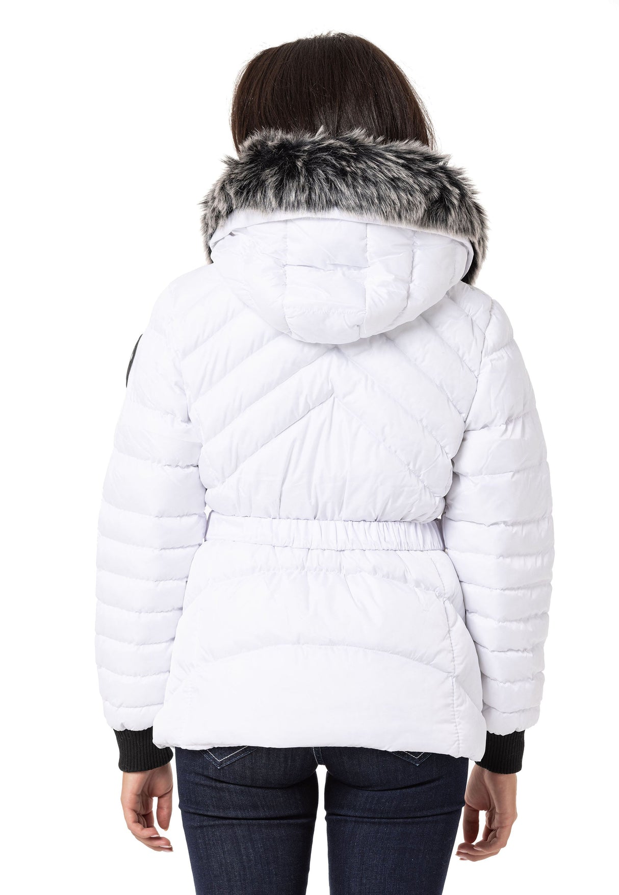 WM132 Kürklü Mor Kadın Şişme Mont