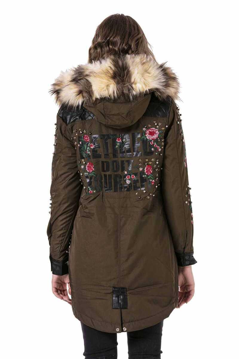 WJ136 Boncuk İşLemeli Nakışlı Kadın Mont