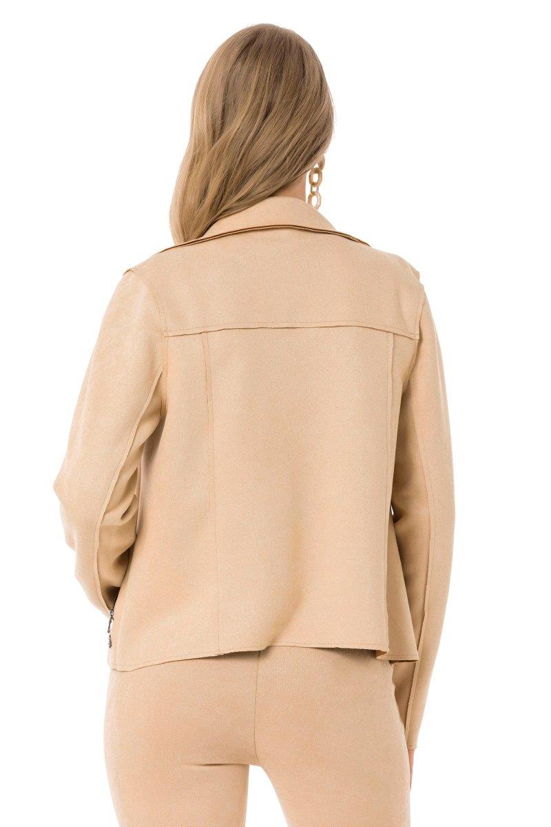 WJ202 Süet Kum Rengi Spor Ceket