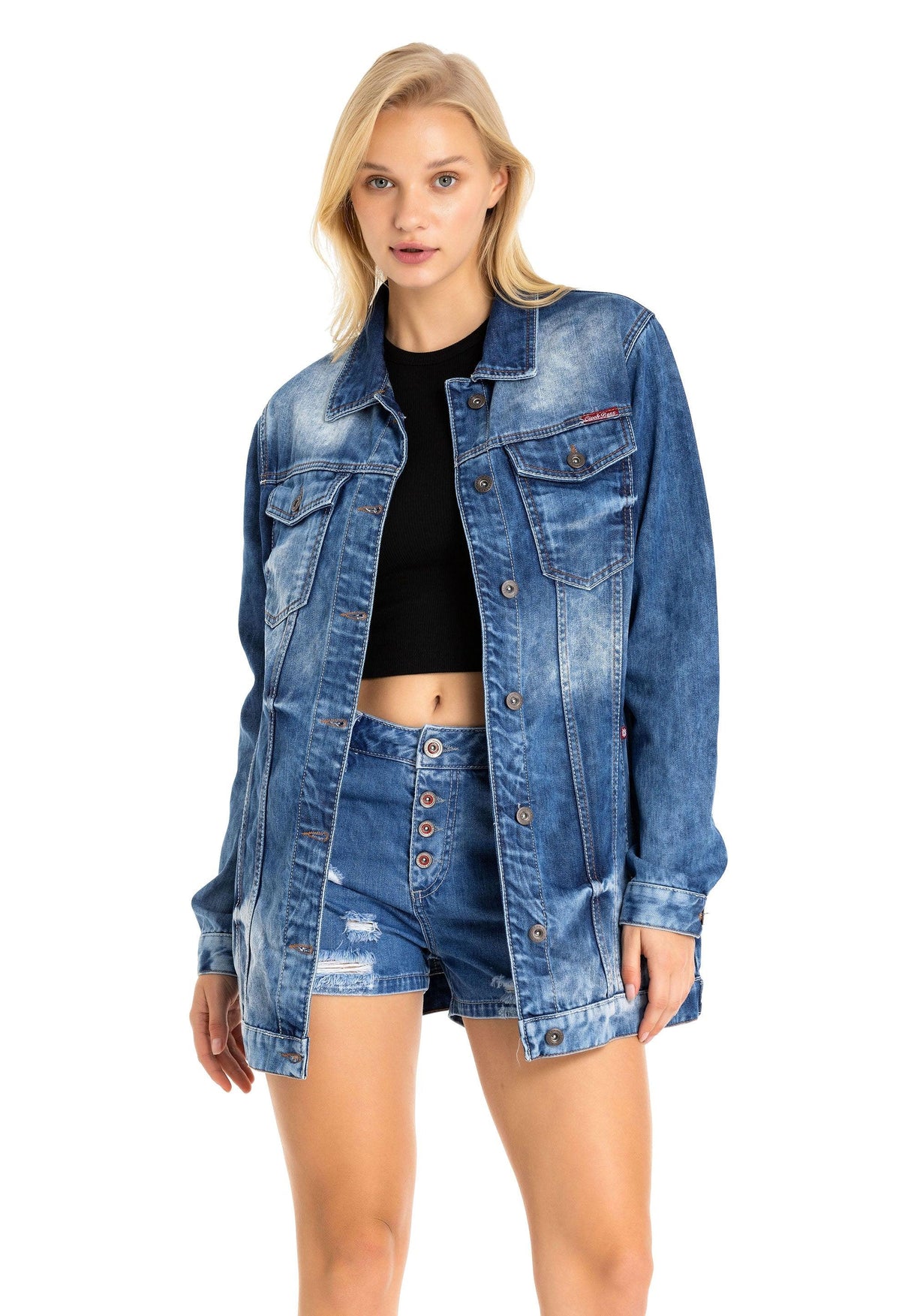 WJ211 Oversize Kadın Kot Ceket