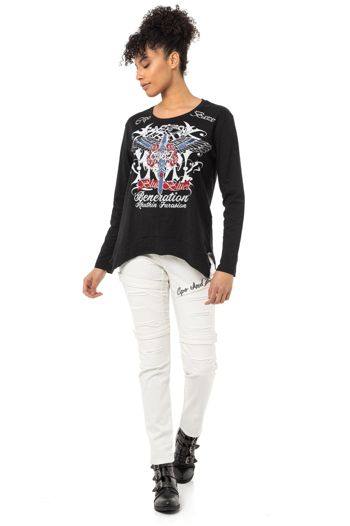 WL354 Yaka Kısmı Detaylı Sweatshirt