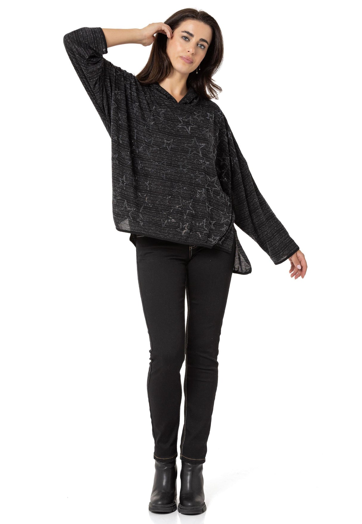 Kadın Modern Tasarımlı Uzun Kollu Günlük Sweatshirt WL357