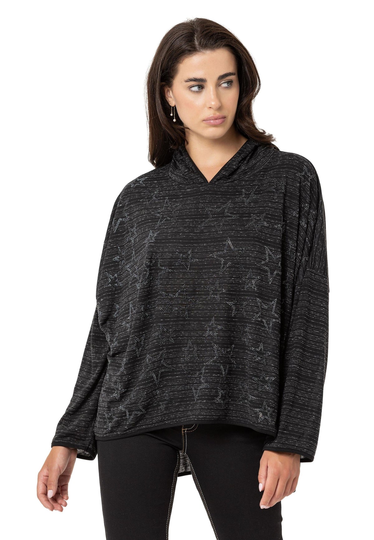 Kadın Modern Tasarımlı Uzun Kollu Günlük Sweatshirt WL357