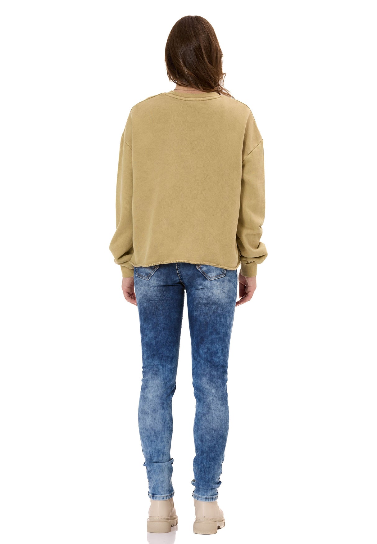 Kadın Modern Tasarımlı Günlük Uzun Kollu Sweatshirt WL375
