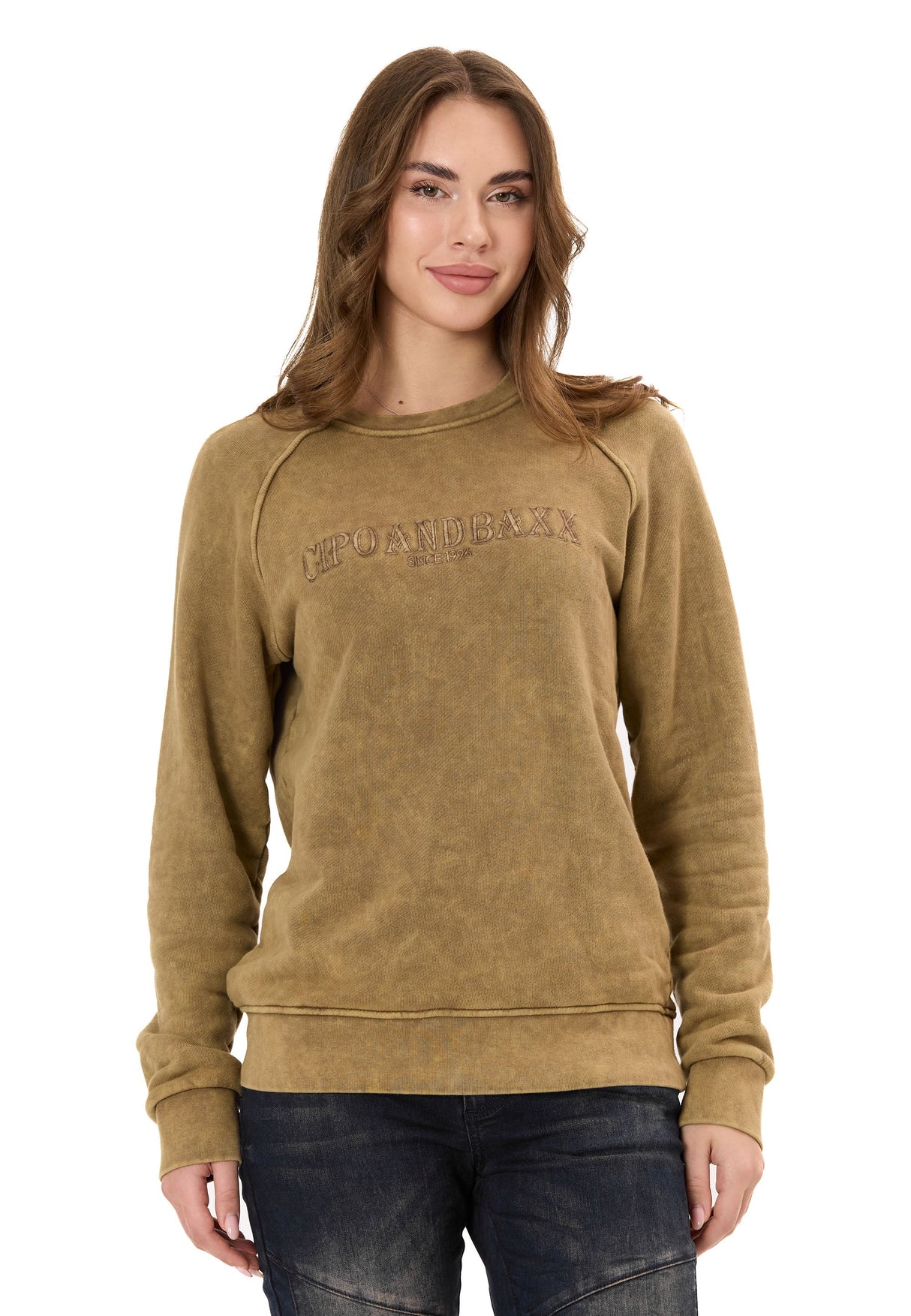Kadın Sweatshirt Modern Tasarımlı Uzun Kollu Günlük Sweatshirt WL381
