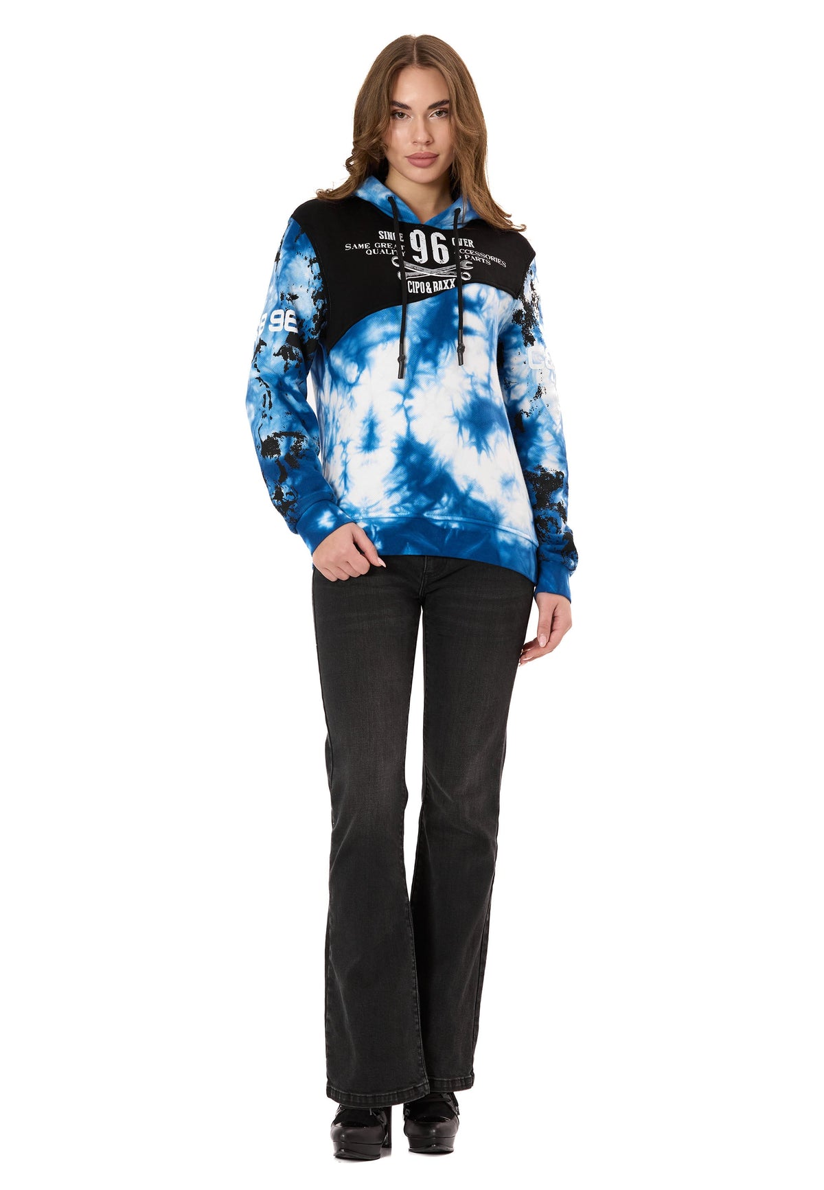 Kadın Kapüşonlu Sweatshirt – Batik desenli WL382