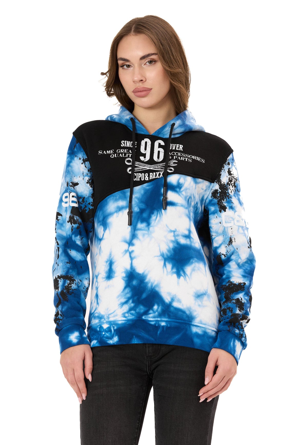 Kadın Kapüşonlu Sweatshirt – Batik desenli WL382